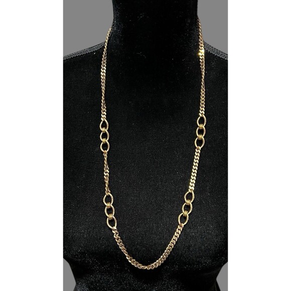 Vintage Monet Chunky Gold Tone Chain Necklace 30” Signed Statement Link Jewelry - Picture 1 of 3